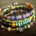 Amazonite, Agate, Howlite and Wood Beaded Leather Charm Bangle Set