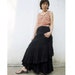 Black soft cotton long ruffle wrap skirt (Bs 1)
