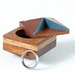 Pixie - faceted ring box made from cherry and oak