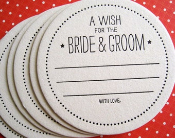 Letterpress Coaster - a wish for the bride & groom (set of 30)