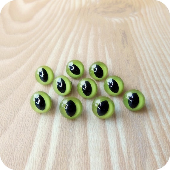 Green Cat Eyes 5 pairs Craft Safety Eyes Your choice of