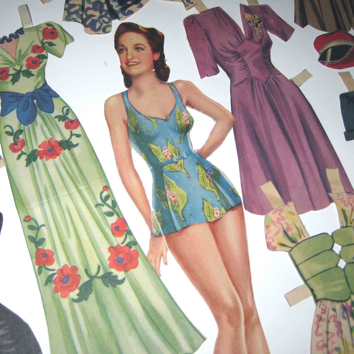Vintage 1940s Dorothy Lamour Movie Star Paper Dolls with