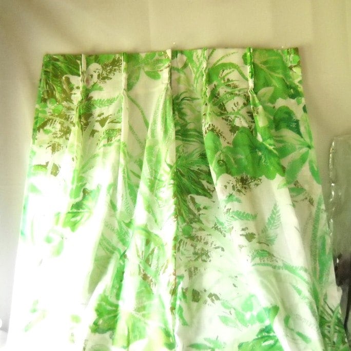 Vintage Curtains Vintage Drapes Draperies Green Floral