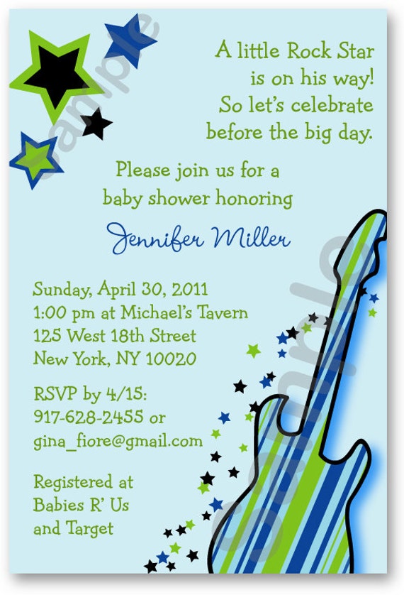 Rock Star Baby Shower Invitations 10