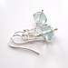 Blue Fluorite Earrings, Sterling Silver, Soft Teal Gemstone
