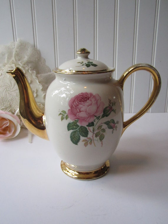 Vintage Kingwood China Pink Rose Teapot