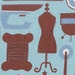 1 yard-Sewing Notions in Powder Blue (40B12), Kokka