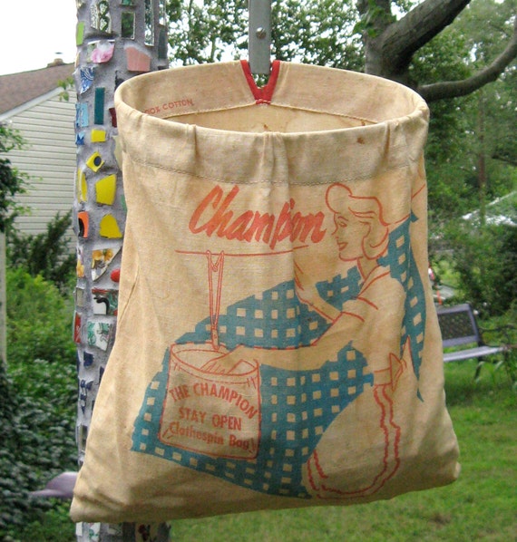 Vintage CLOTHESPIN BAG by Champion 1950s