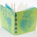 Handbound journal, green and blue, sacred heart, milagro, wedding book