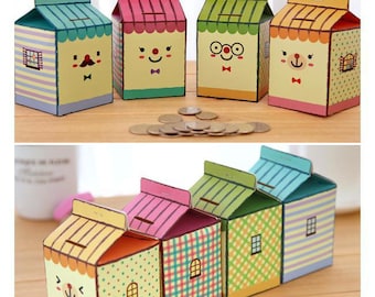 Easy DIY Set of 4 Mini Storing Coin Boxes (P175)