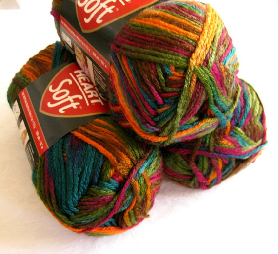 Red Heart Soft yarn JEWEL TONE Print red purple by crochetgal