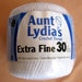 Size 30 crochet thread, Aunt Lydia's Extra Fine crochet thread, white cotton thread, vintage doily yarn