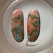 Reserved for Sue Ocean Jasper Earring Pair Cabochons Loads of Pink Orbs With Green and Coral