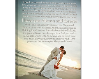 Personalized Wedding Photo canvas Art Personalized Unique gift for Him or Her 18X24