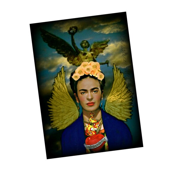 Frida Kahlo Angel of Independence Art Print by ARTDECADENCE