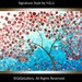 Original Abstract Tree Painting Heavy Texture Impasto Acrylic Tree Leaves " Red Tree" by QIQIGALLERY