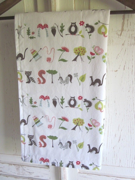 Items similar to Organic baby blanket cotton fleece ALPHA ANIMALS