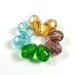 MULTI COLOR QUARTZ Glass Faceted Teardrop Briolettes Beads, 8x11mm, 8