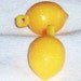 Yellow Plastic Lemon Beads, Lemon Fruit Bead, 12mm, Vintage Beads, Quantity of 170