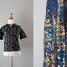 1950s Blouse / Vintage 50s Cotton Blouse / Ethnic Print Fall Shirt