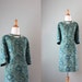 1960s Dress / Vintage 60s Scalloped Cutout Neckline Dress / 60s Sparkle Dress