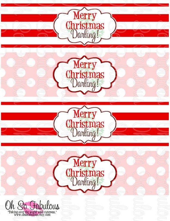 Christmas Diva Water Bottle Labels Digital by OhSoFabulous