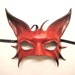 Cat Leather Mask in Red with Black shading READY TO SHIP