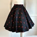 Reserved for Marie 50s circle skirt / Vintage 1950's Embroidered Red Hot Lips Novelty Full Circle Skirt