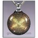 SALE - Golden Galaxy Pendant - Boro Lampwork Dichroic Glass Necklace Focal - Hand Blown Glass Jewelry (3283)