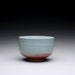 porcelain bowl - teabowl - chawan with turquoise celadon and bright red glazes