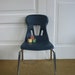 Vintage Children Chair Furniture Navy Blue Boy Girl Mod Retro School