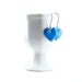 Blue Enamel Heart Earrings, Handcrafted Sterling Silver Dangly Earrings, Enamelled Royal Blue Heart Earrings