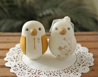 Custom Wedding Cake Topper - Love Bird Cake Topper - Large