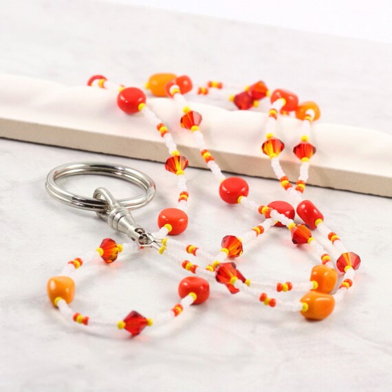 Orange Badge Holder Yellow ID Lanyard Office Fashion ID