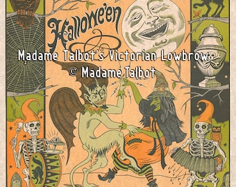 Madame Talbot's Victorian Lowbrow Halloween Dancing Witch Devil Poster