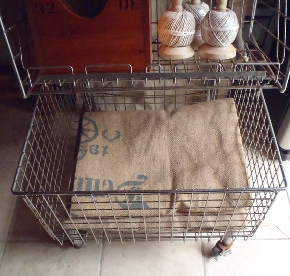 rolling cart with wire baskets