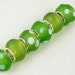 6 Lampwork European Rondelle Beads with Silver Plated Eyelets Widow/Orphans 14mm (1024pan14m6)