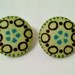 rain forest - fabric button earrings