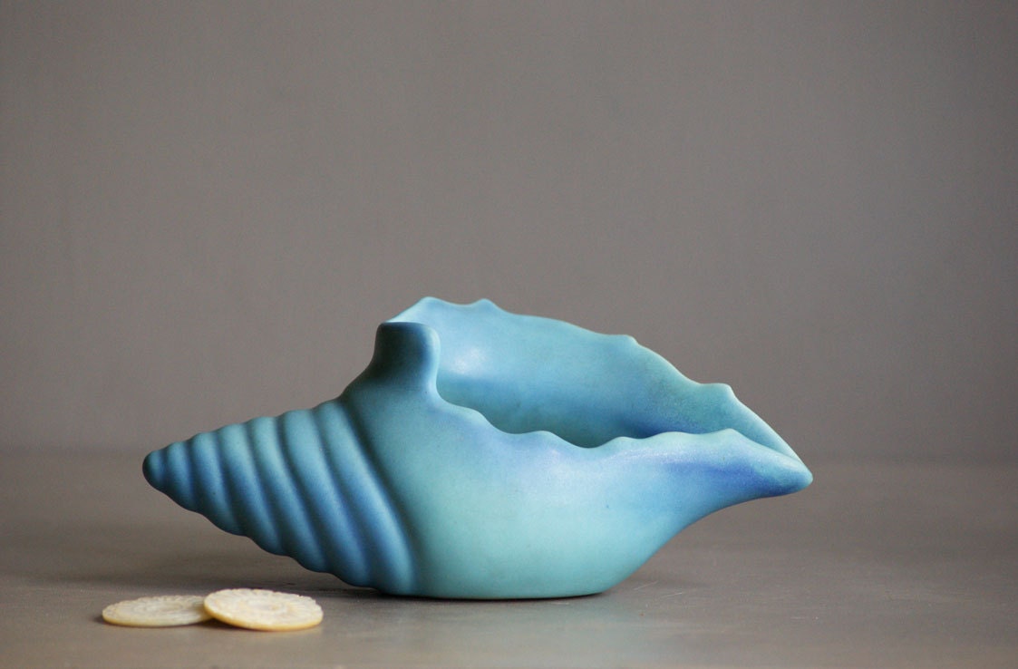 Vintage Van Briggle Pottery Shell Seashell Vase Ceramic