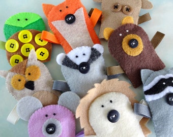 Felt Forest Critter Finger Puppets Sewing Pattern - PDF ePATTERN