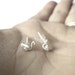 AUTUMN SALE -Swan ear studs Sterling silver earrings September trends Tiny Miniature Minimal design