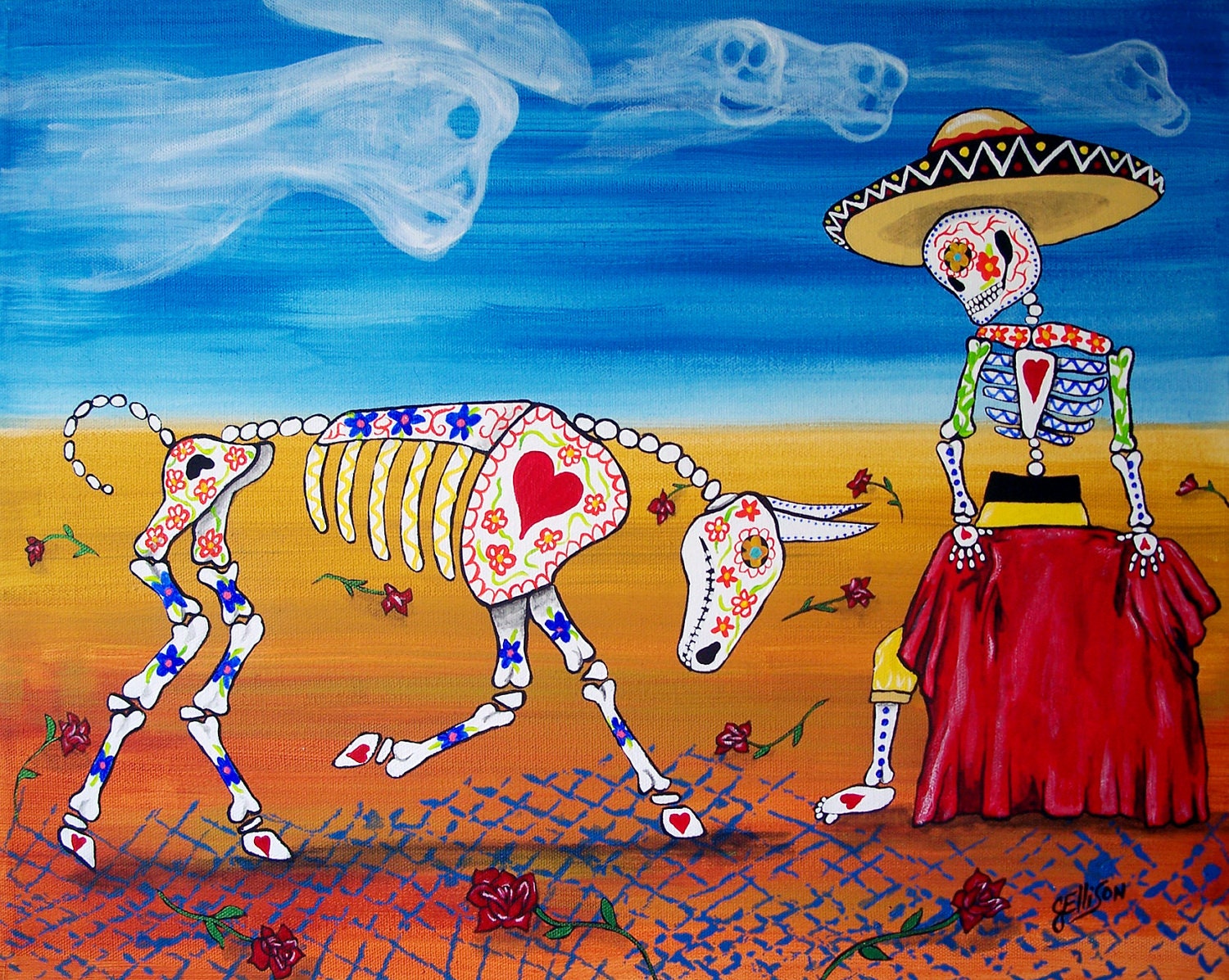 Day Of The Dead The Bullfighter 8x10 Art