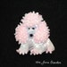 Baby Pink & White Delica Beaded MINIATURE POODLE pin pendant for Valentine's Day (Ready to ship)