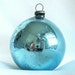 Vintage Peacock Blue Small Japan Christmas Ornament