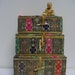 Set of 3 Vintage Asian Silk Boxes