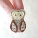 Wee Owl Barrette Oatmeal Cinnamon Embroidered Autumn Hair Accessory by OrdinaryMommy on Etsy