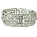 Ledo Bracelet Wide Vintage Rhinestone Link Deco Styling 1940s Wedding Jewelry
