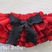 Red Ruffle Bloomers with Black Trim Black Bow Sassy Pants Ruffle Diaper Cover