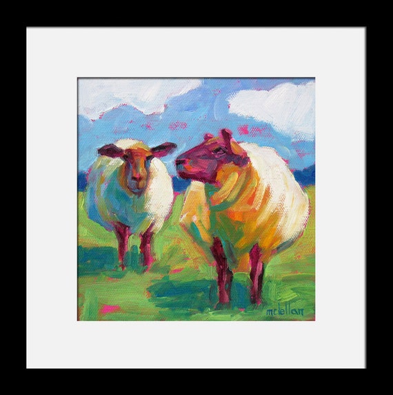 Sheep Sheep Art Sheep Print Paper Canvas Wood Block