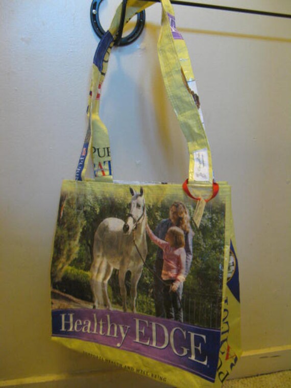 Items similar to Recycled Horse Feed Bag Tote on Etsy